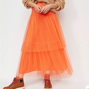 Anthropologie Evelyn Tulle Midi Skirt